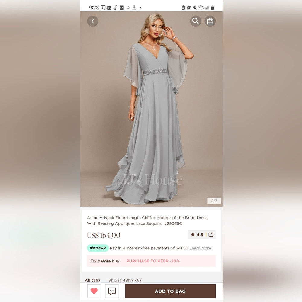 A-line v-neck floor length chiffon mother of the bride dress